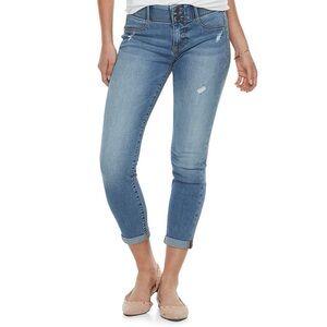 APT9 Cuffed Capri Blue Jeans- Tummy control